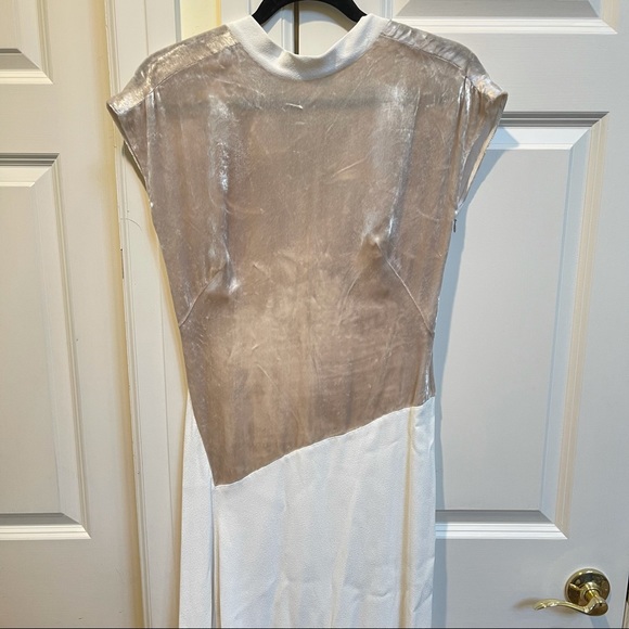 3.1 Phillip Lim Velvet Panels Maxi Dress In White - Picture 4 of 13